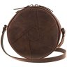 Темно-коричневая круглая сумка из натуральной кожи в стиле винтаж BlankNote Бон-Бон (12645) - 1