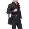 Чоловіча чорна сумка-планшет через плече з гладкою натуральної шкіри Tiding Bag (15813) - 2