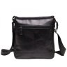 Мужская черная сумка-планшет через плечо из гладкой натуральной кожи Tiding Bag (15813) - 4