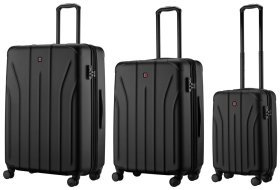 Набір валіз Wenger, Oryson 3 в 1, (S,M,L), пластик, 4 колеса, чорний