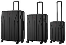 Набір валіз Wenger, Oryson 3 в 1, (S,M,L), пластик, 4 колеса, чорний