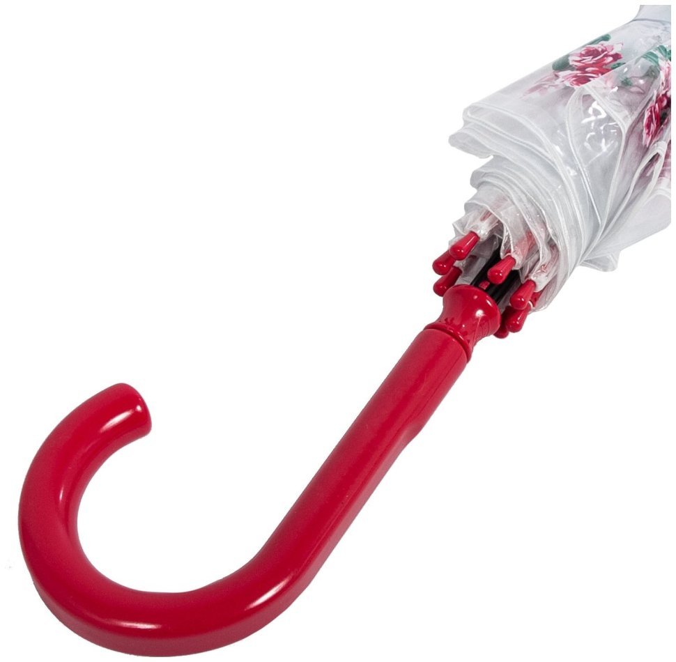 Зонт-трость женский Fulton Birdcage-2 L042 Rose Bud (механика, прозрачный с принтом цветочных бутонов) 93856 modnotak фото №6