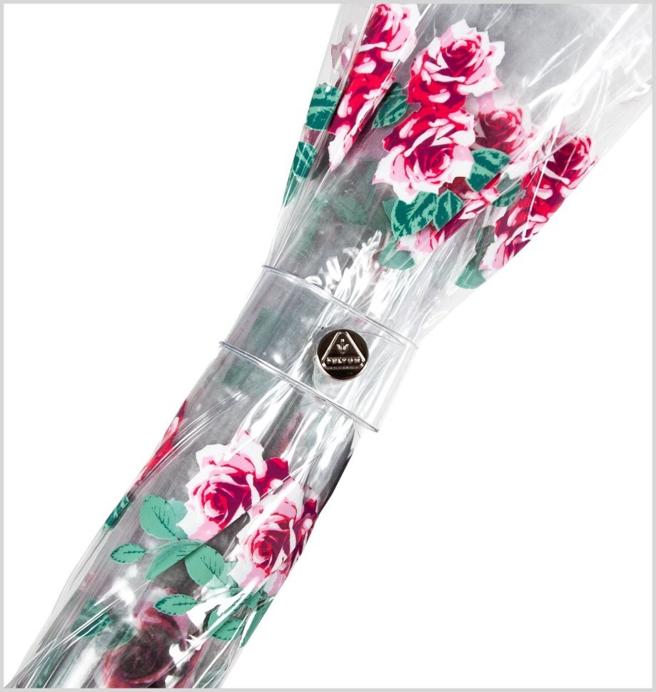 Зонт-трость женский Fulton Birdcage-2 L042 Rose Bud (механика, прозрачный с принтом цветочных бутонов) 93856 modnotak фото №8