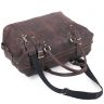 Сумка дорожня спортивного стилю з вінтажной шкіри коричневого кольору - Travel Leather Bag (11009) - 3