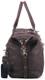 Сумка дорожня спортивного стилю з вінтажной шкіри коричневого кольору - Travel Leather Bag (11009)