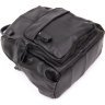 Черный городской рюкзак из гладкой кожи Vintage (20411) - 2