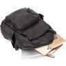 Черный городской рюкзак из гладкой кожи Vintage (20411) - 5