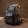 Черный городской рюкзак из гладкой кожи Vintage (20411) - 6