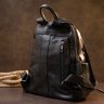 Черный городской рюкзак из гладкой кожи Vintage (20411) - 7