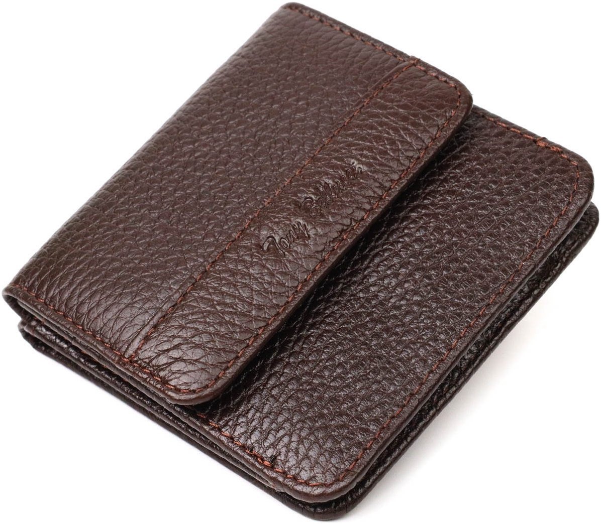 Маленький жіночий гаманець із натуральної шкіри коричневого кольору з монетницею Tony Bellucci (2422039)
