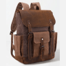 Великий текстильний дорожній рюкзак коричневого кольору Vintage (20057) - 2