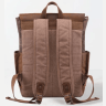 Большой текстильный дорожный рюкзак коричневого цвета Vintage (20057) - 4