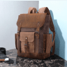 Большой текстильный дорожный рюкзак коричневого цвета Vintage (20057) - 6