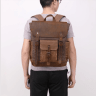 Большой текстильный дорожный рюкзак коричневого цвета Vintage (20057) - 8