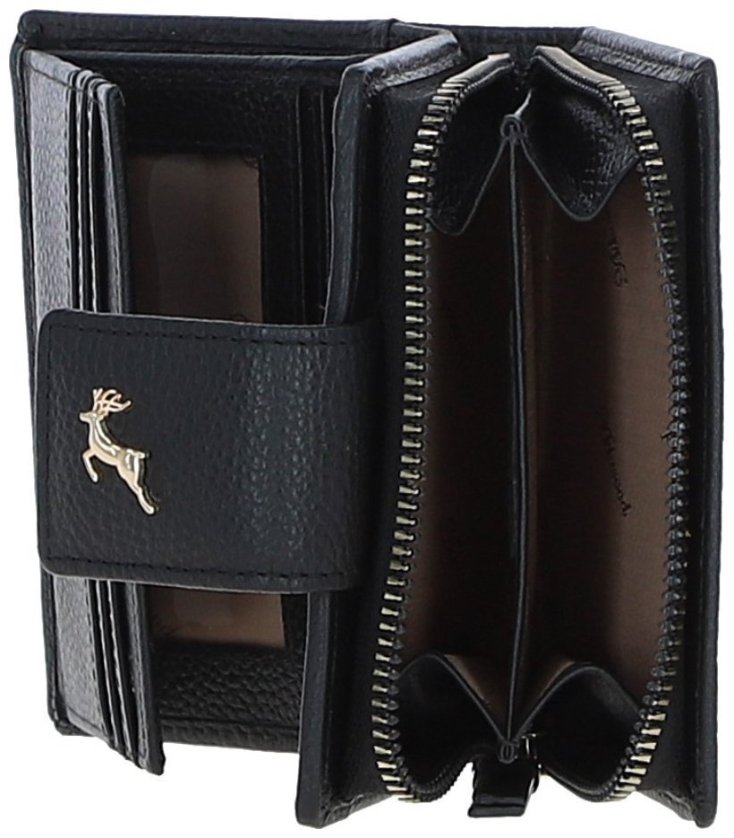 Вместительное женское портмоне с RFID защитой из натуральной фактурной кожи черного цвета Ashwood 94456 фото №7 Вместительное женское портмоне с RFID защитой из натуральной фактурной кожи черного цвета Ashwood 94456 modnotak фото №7