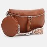 Кожаная сумка бананка для женщин с текстильным ремнем и монетницей Borsa Leather 104556 рыжая фото №2 Кожаная сумка бананка для женщин с текстильным ремнем и монетницей Borsa Leather 104556 рыжая modnotak фото - 2