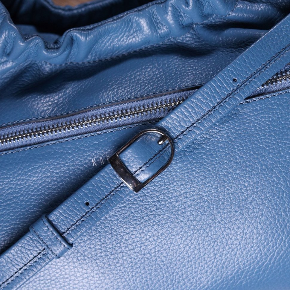 Жіноча шкіряна синя сумка з ручками KARYA (2420842)