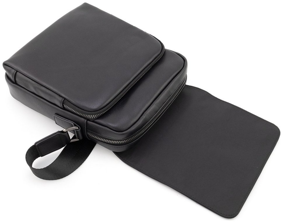 Мужская кожаная сумка Leather Collection 94556 черного цвета modnotak фото №7