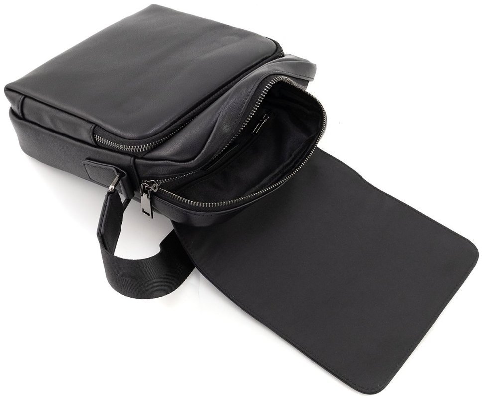 Мужская кожаная сумка Leather Collection 94556 черного цвета modnotak фото №9