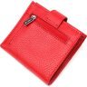 Червоний жіночий гаманець із натуральної шкіри флотар із хлястиком на кнопці KARYA (2420942) - 2
