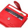 Красный женский кошелек из натуральной кожи флотар с хлястиком на кнопке KARYA (2420942) - 5