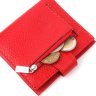 Червоний жіночий гаманець із натуральної шкіри флотар із хлястиком на кнопці KARYA (2420942) - 6