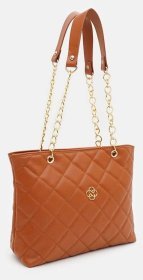 Стильная женская сумка из качественного кожзама Monsen 94656 коричневого цвета