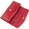 Красный женский кошелек из натуральной кожи с лаковым покрытием KARYA (21065) - 4