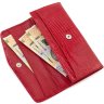 Красный женский кошелек из натуральной кожи с лаковым покрытием KARYA (21065) - 5