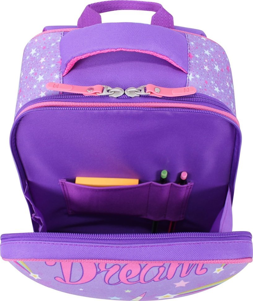 Удобный школьный рюкзак для девочек износостойкого текстиля на две молнии Bagland (55356)