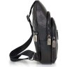 Молодежная мужская сумка-слинг из зернистой кожи черного цвета Ricardo Pruno (21248) - 4