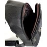 Молодежная мужская сумка-слинг из зернистой кожи черного цвета Ricardo Pruno (21248) - 5