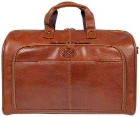 Чоловіча ділова дорожня сумка з натуральної гладкої шкіри з ручкою Ashwood рудого кольору 95456