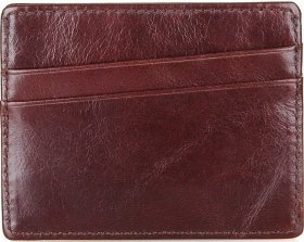 Тонка кредитниця коричневого кольору з натуральної шкіри Vintage (2414498)