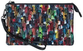 Женский клатч из натуральной кожи с ремнем через плечо Desisan 106656 разноцветный