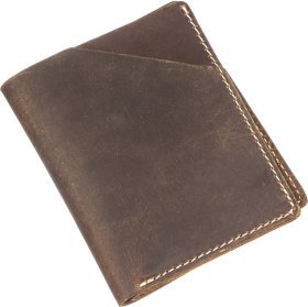 Темно-коричневе чоловіче портмоне з натуральної шкіри з ефектом під старовину Vintage (2420121)