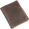 Темно-коричневое мужское портмоне из натуральной кожи с эффектом под старину Vintage (2420121)  - 1