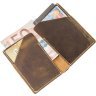 Темно-коричневое мужское портмоне из натуральной кожи с эффектом под старину Vintage (2420121)  - 3