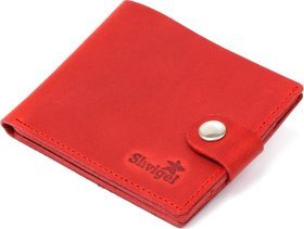 Матовий тонкий жіночий гаманець червоного кольору з натуральної шкіри Shvigel (2416455)