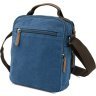 Синяя текстильная мужская сумка-барсетка на два отделения Vintage (20201) - 2
