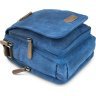 Синя текстильна чоловіча сумка-барсетка на два відділення Vintage (20201) - 3