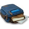 Синя текстильна чоловіча сумка-барсетка на два відділення Vintage (20201) - 4