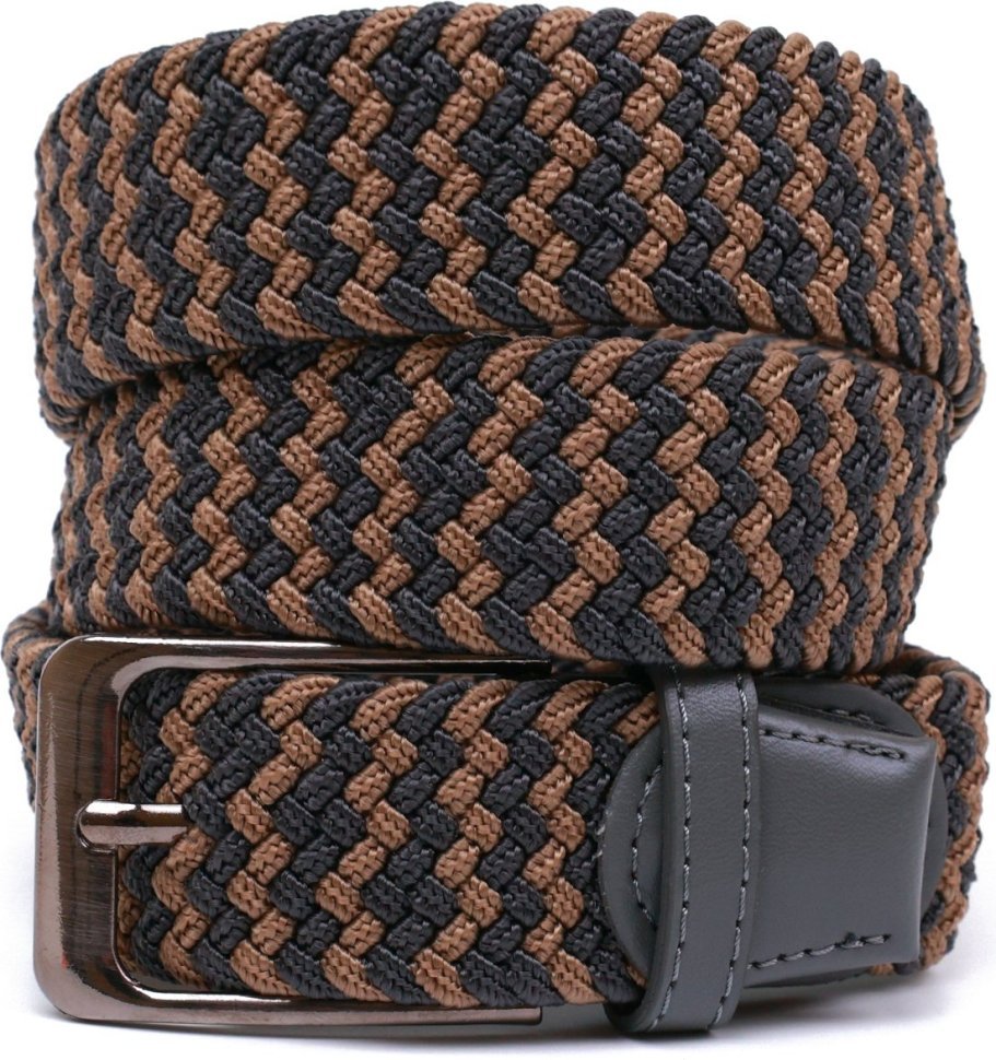 Сіро-коричневий текстильний ремінь під брюки Vintage (2420814)