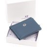Синій шкіряний жіночий гаманець маленького розміру ST Leather 1767256 - 7