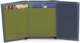 Синій шкіряний жіночий гаманець маленького розміру ST Leather 1767256