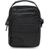 Чоловіча зручна сумка-барсетка із фактурної шкіри чорного кольору Keizer (22062) - 1