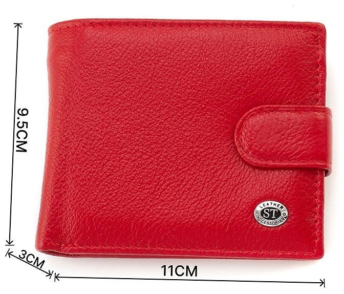 Жіноче портмоне із натуральної шкіри червоного кольору з блоком під карти ST Leather 1767456 фото №3 Жіноче портмоне із натуральної шкіри червоного кольору з блоком під карти ST Leather 1767456 modnotak фото №3