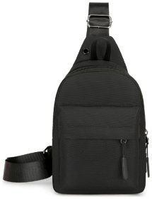 Мужская текстильная сумка-слинг черного цвета через плечо Confident 77456