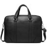 Чоловіча сумка-портфель формату А4 із фактурної шкіри чорного кольору Tiding Bag 77556 - 5