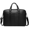 Чоловіча сумка-портфель формату А4 із фактурної шкіри чорного кольору Tiding Bag 77556 - 6